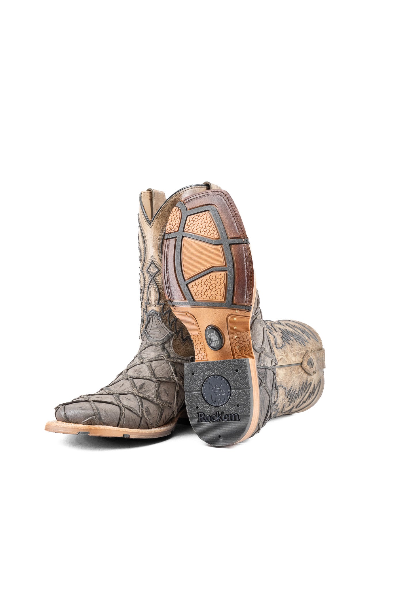 Austin Big Bass Pirarucu Square Toe Cowboy Boot