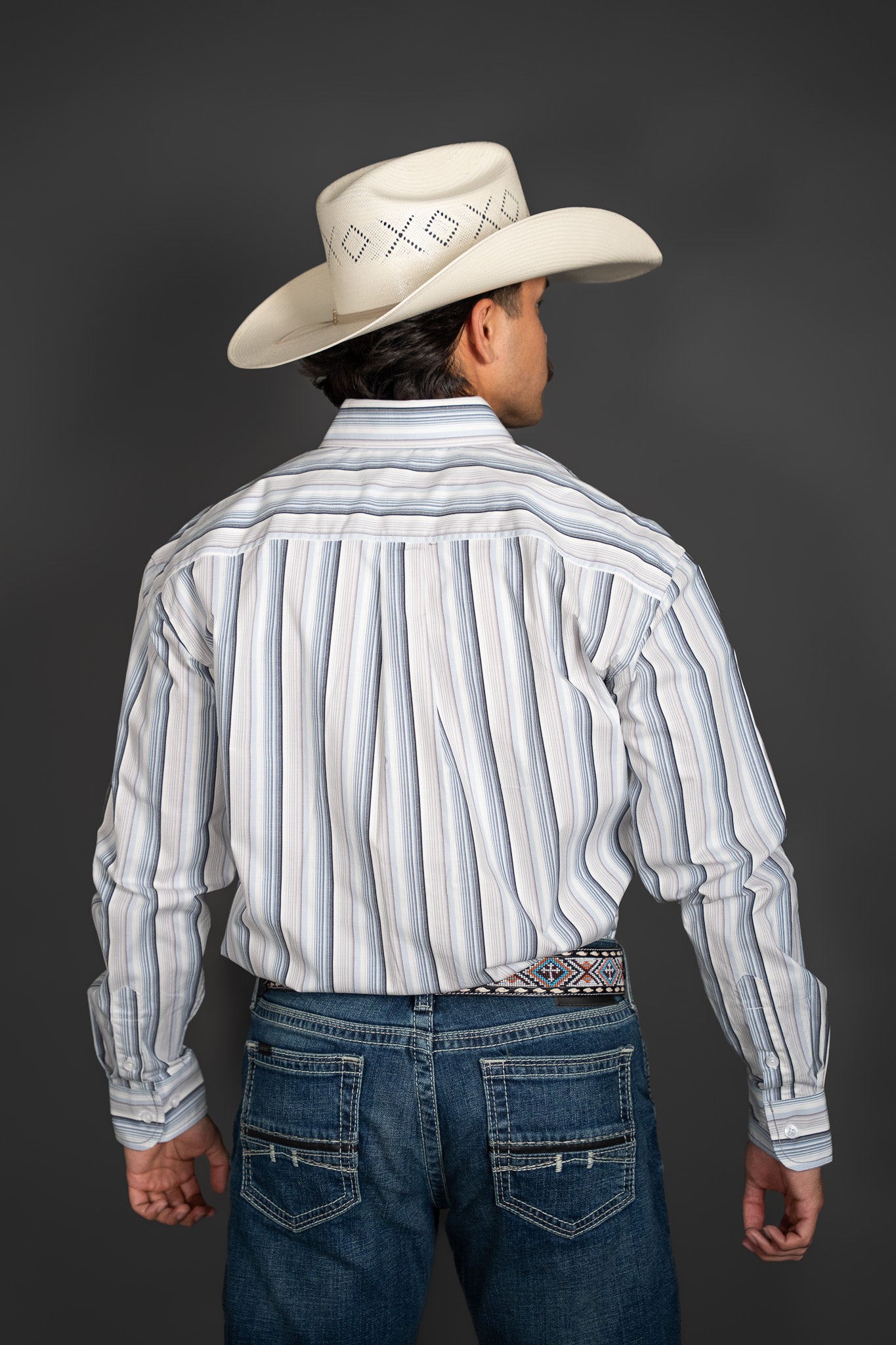 Panhandle Aztec Striped Long Sleeve Pearl Snap