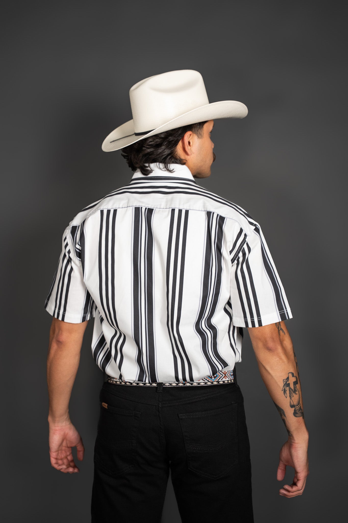 Rock & Roll Striped Button Up Short Sleeve