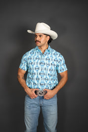 Roper Woven Aztec Short Sleeve Pearl Snap