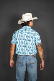 Roper Woven Aztec Short Sleeve Pearl Snap