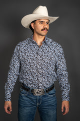 Roper All Over Paisley Pearl Snap