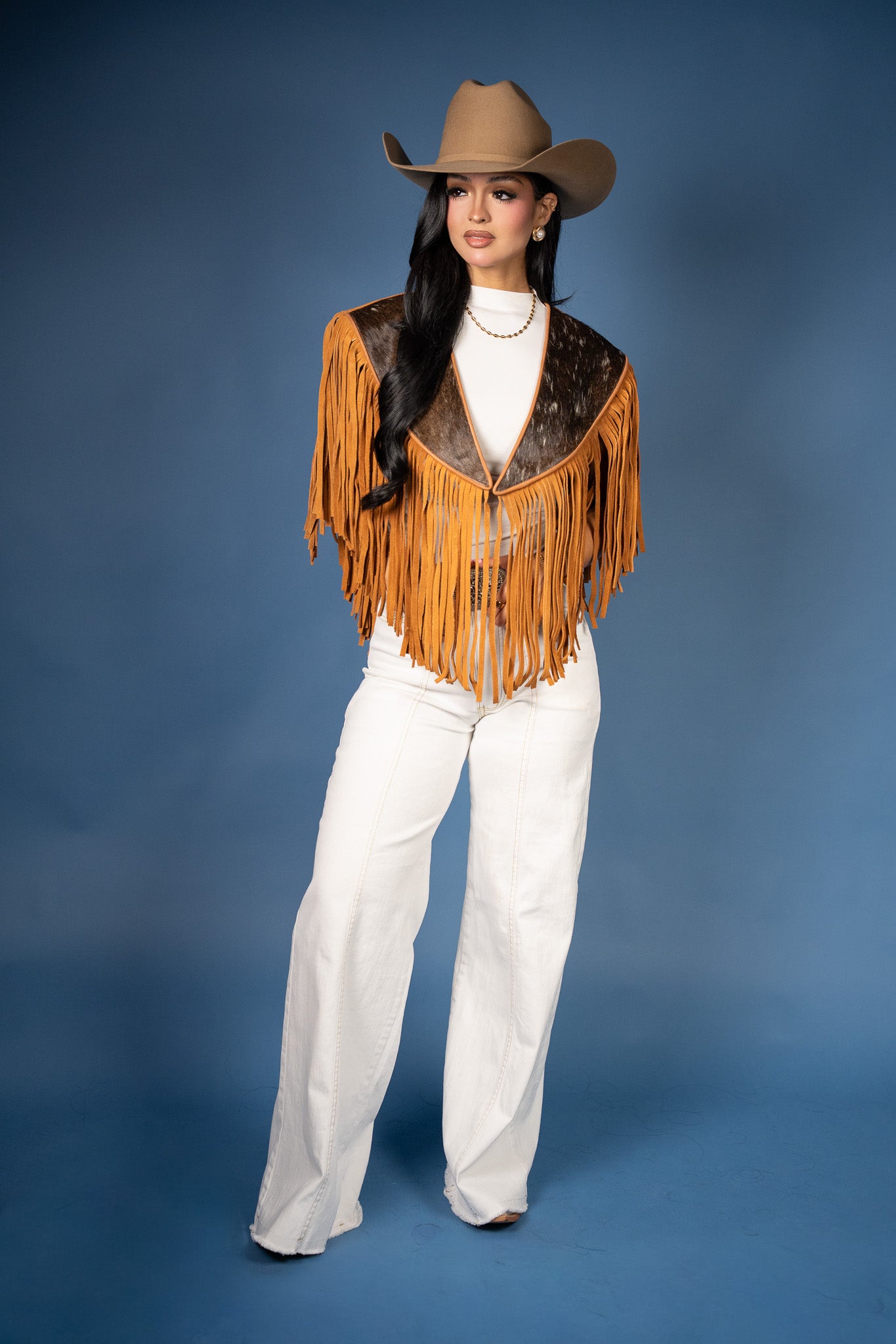 Cowhide Diamond Fringe Vest