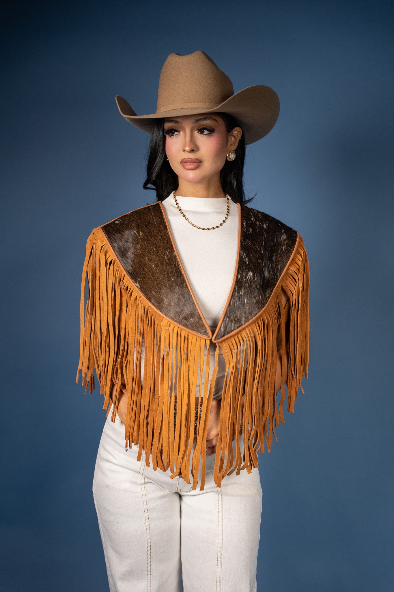 Cowhide Diamond Fringe Vest
