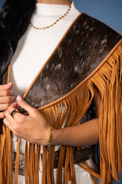 Cowhide Diamond Fringe Vest