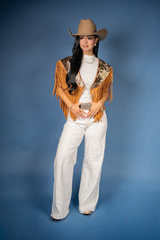 Cowhide Diamond Fringe Vest