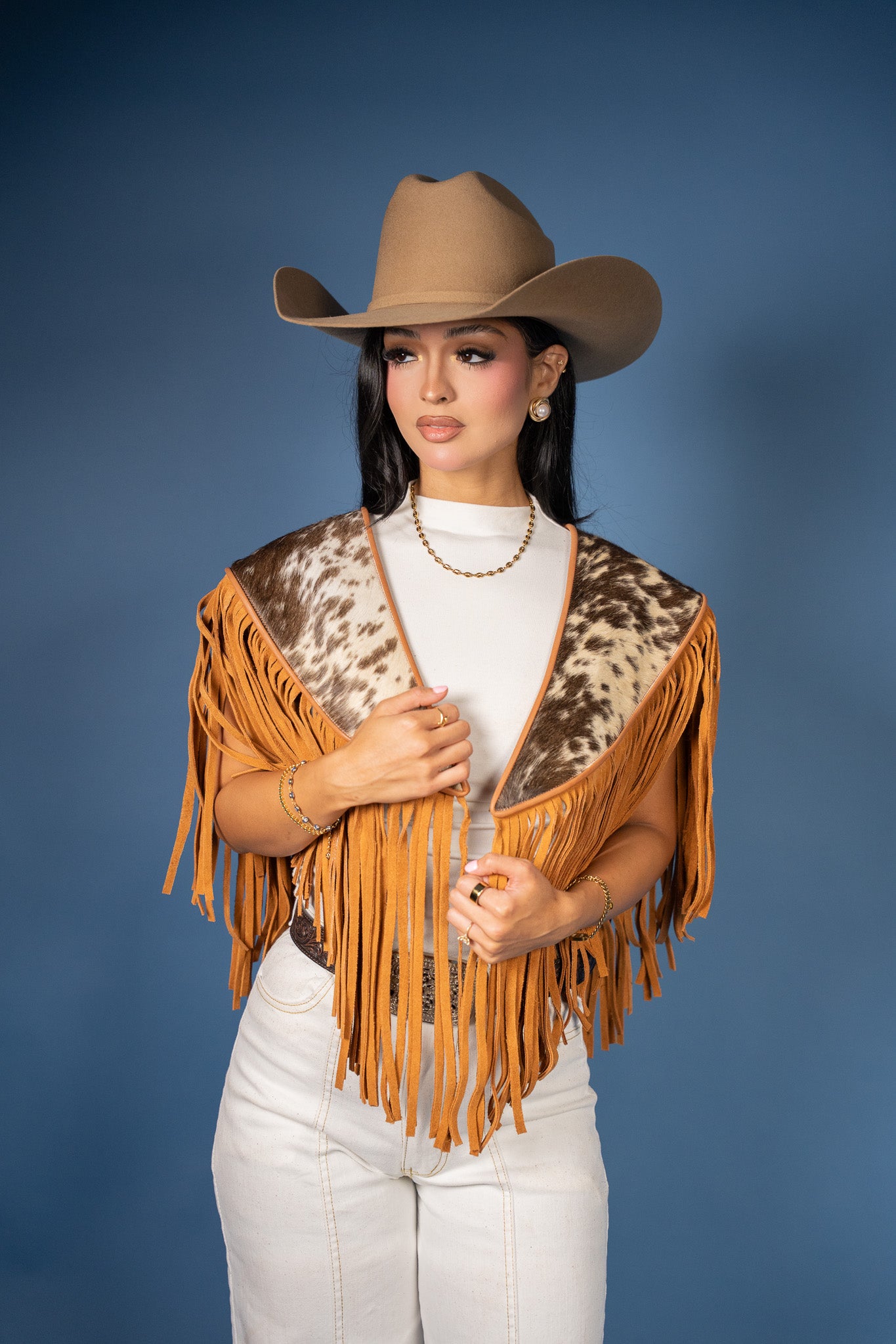 Cowhide Diamond Fringe Vest