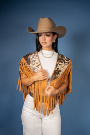 Cowhide Diamond Fringe Vest