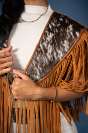 Cowhide Diamond Fringe Vest