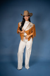 Cowhide Diamond Fringe Vest