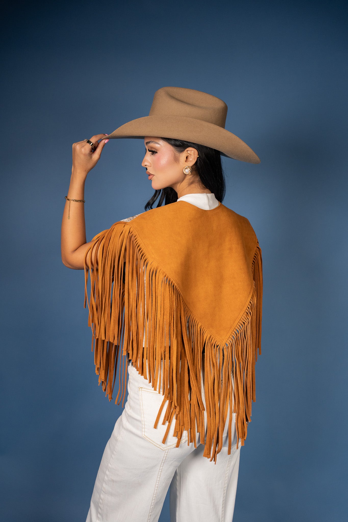 Cowhide Diamond Fringe Vest