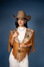 Cowhide Diamond Fringe Vest