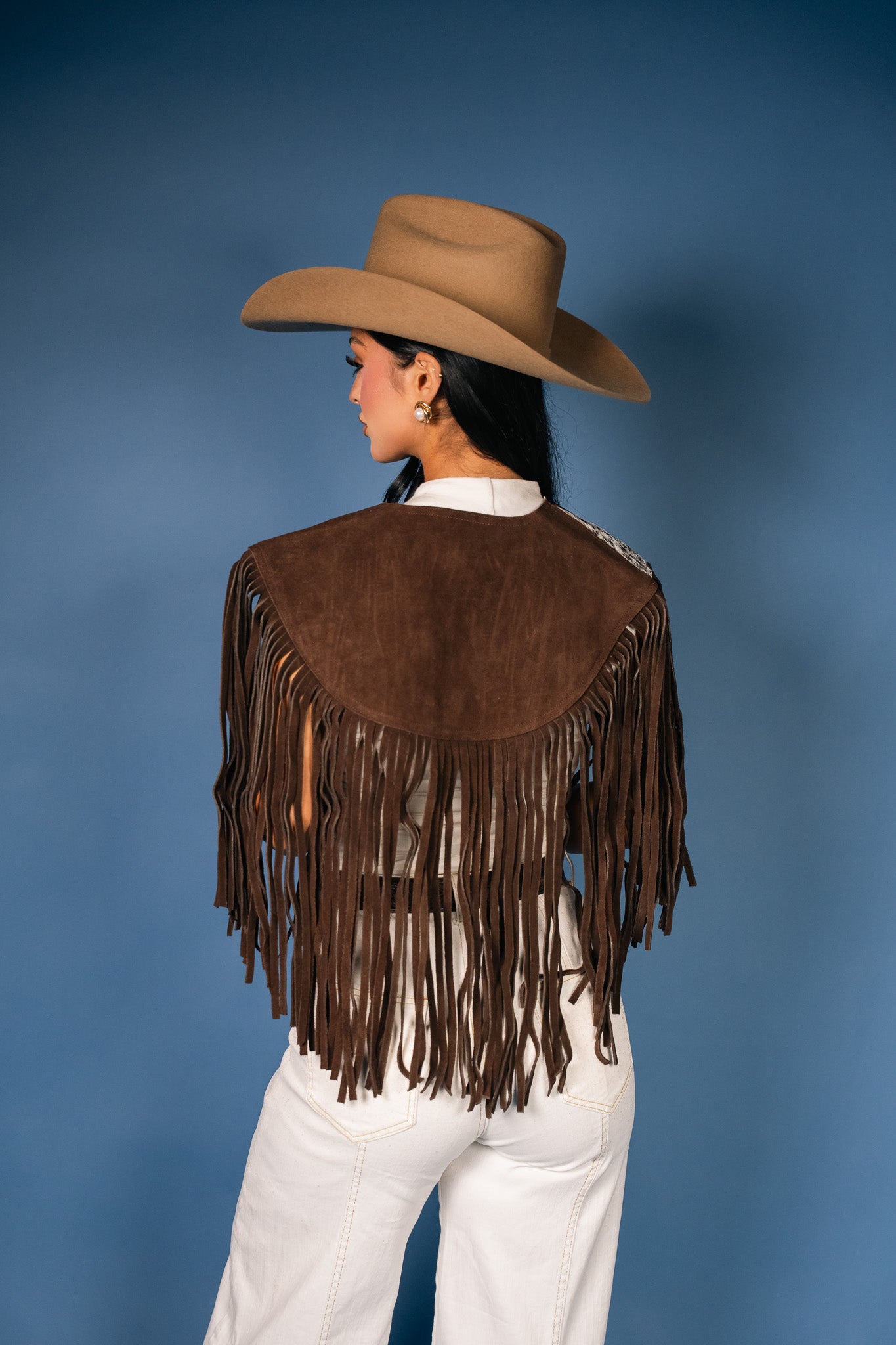 Cowhide Round Fringe Vest