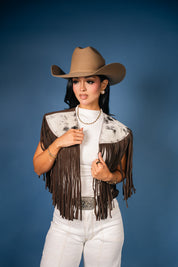 Cowhide Round Fringe Vest