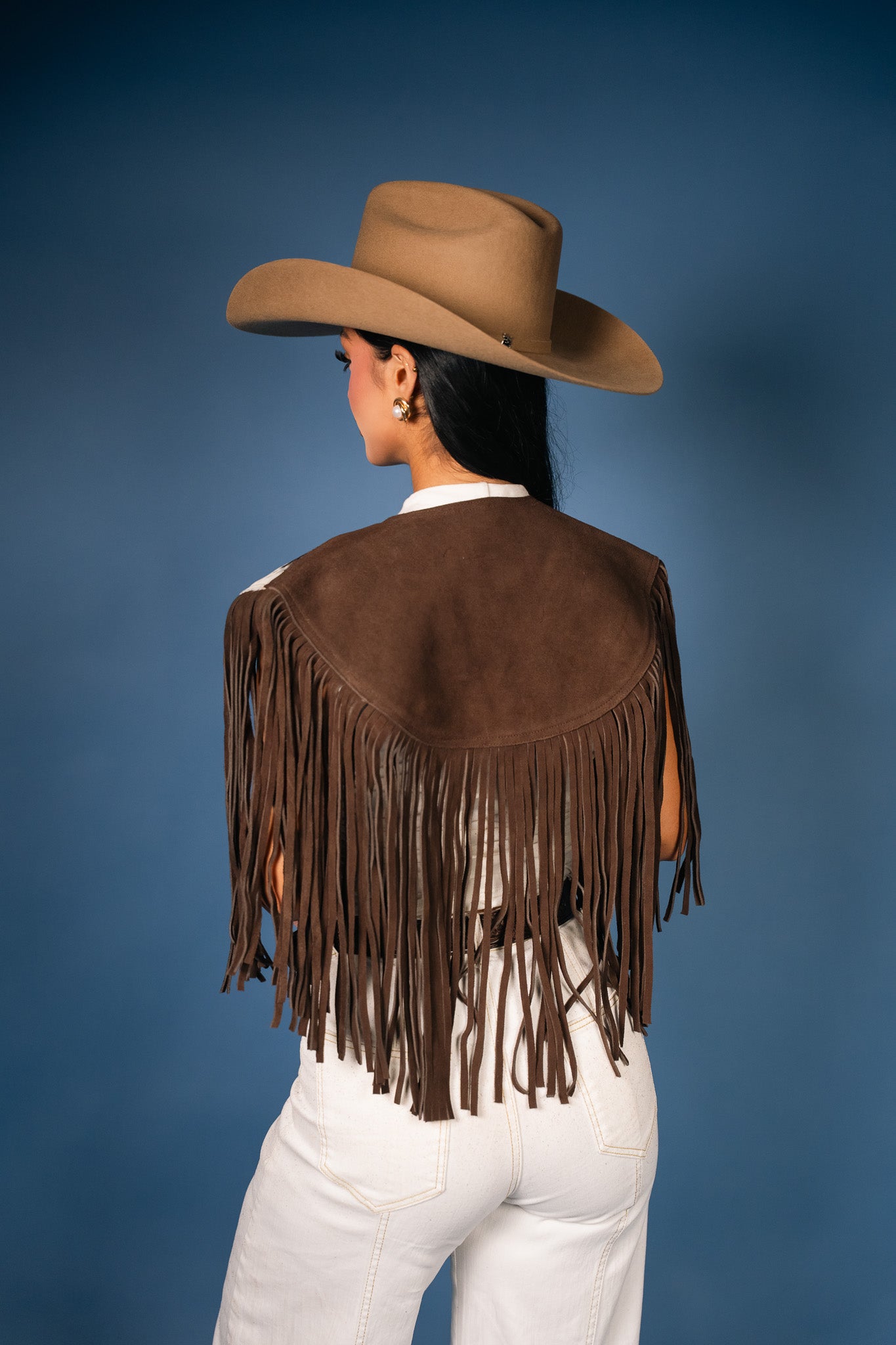 Cowhide Round Fringe Vest