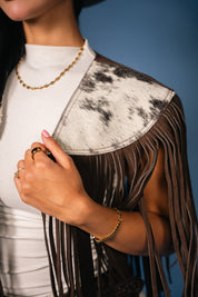 Cowhide Round Fringe Vest
