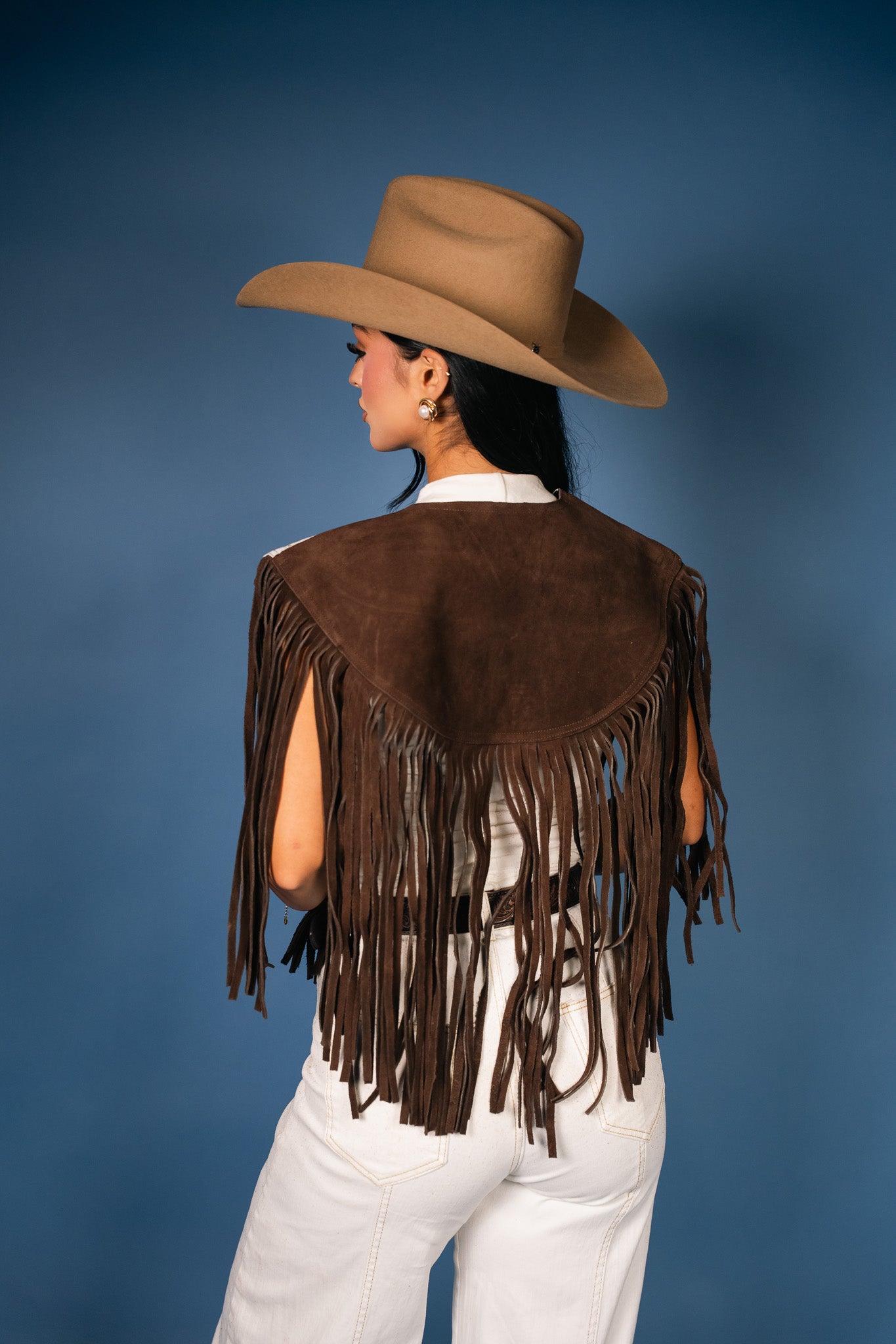 Cowhide Round Fringe Vest