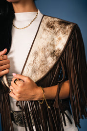 Cowhide Diamond Fringe Vest