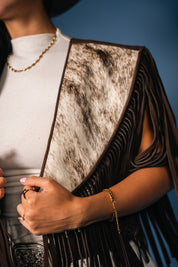 Cowhide Diamond Fringe Vest
