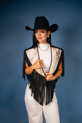 Cowhide Diamond Fringe Vest