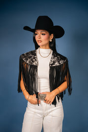 Cowhide Round Fringe Vest