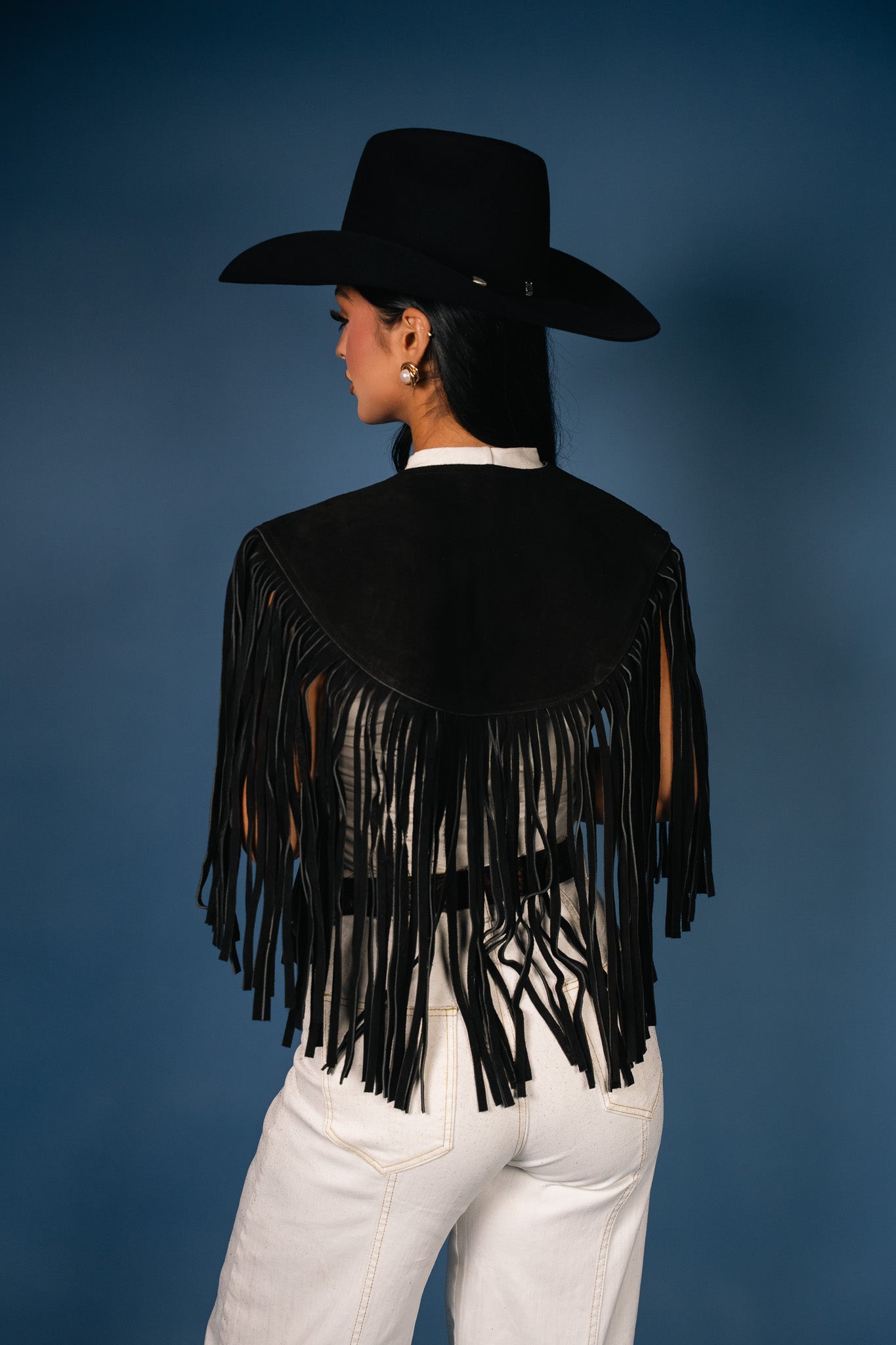 Cowhide Round Fringe Vest