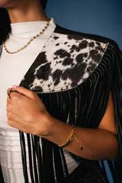Cowhide Round Fringe Vest
