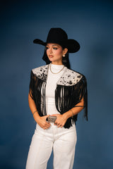 Cowhide Round Fringe Vest