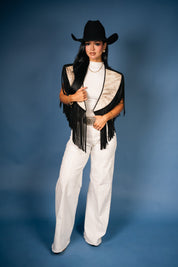 Cowhide Diamond Fringe Vest