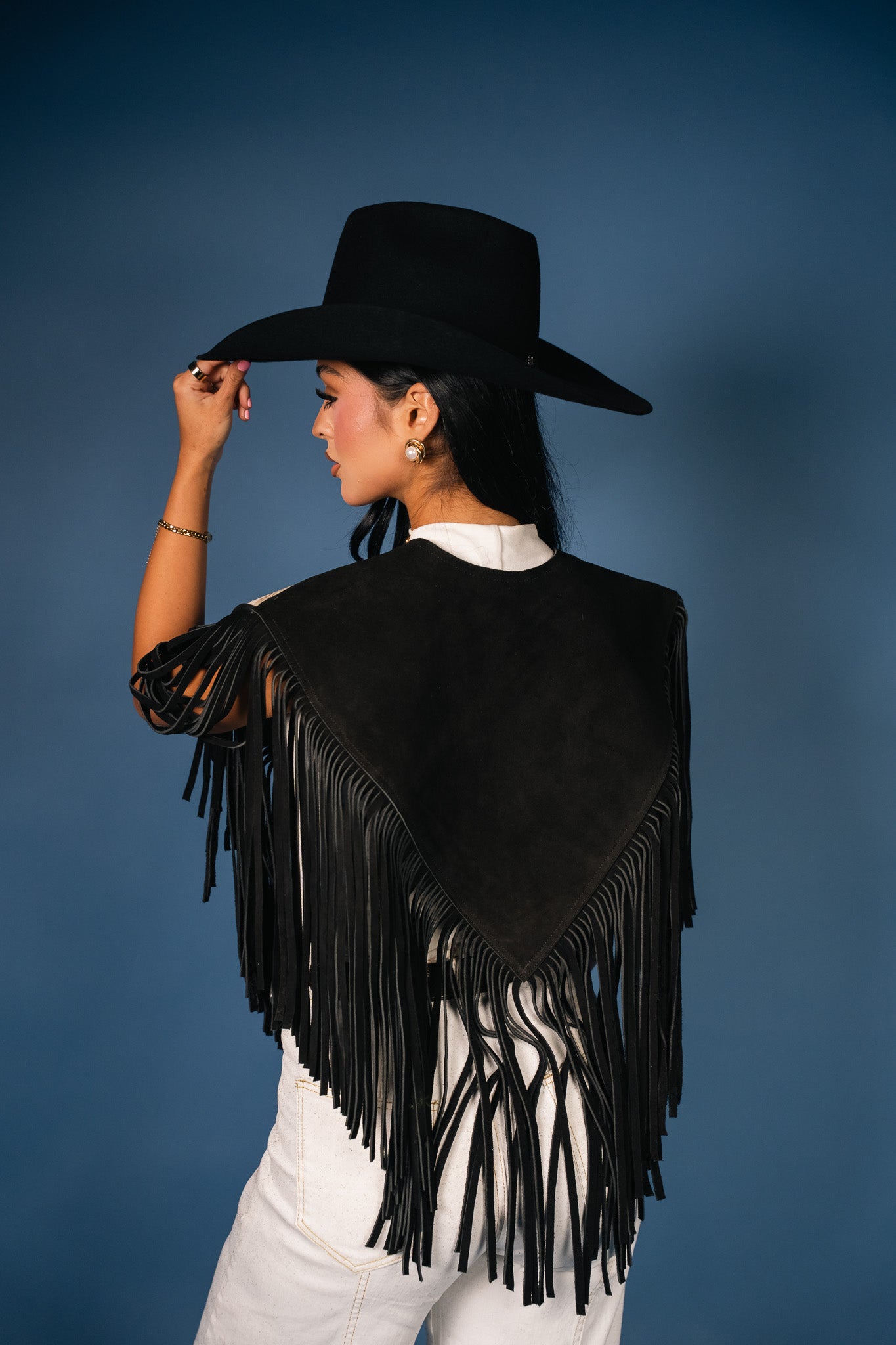 Cowhide Diamond Fringe Vest