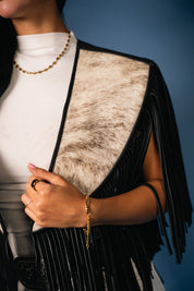 Cowhide Diamond Fringe Vest
