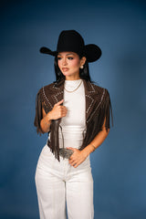 Dolly Fringe Rhinestone Vest