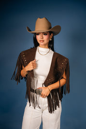 Saddle Studded Fringe Vest