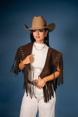Saddle Studded Fringe Vest