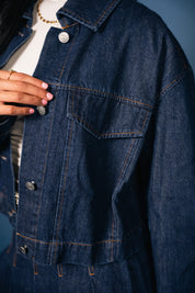 Elara Denim Skort & Jacket Duo Set