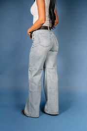 Rhinestone High-Rise Wide-Leg Jeans