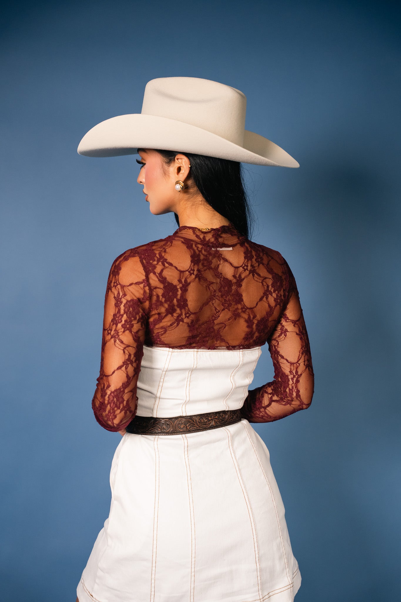 Flora Long Sleeve Sheer Lace Layering Top