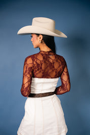 Flora Long Sleeve Sheer Lace Layering Top
