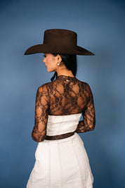 Flora Long Sleeve Sheer Lace Layering Top
