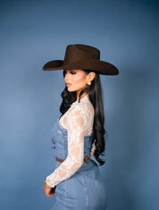 Flora Long Sleeve Sheer Lace Layering Top