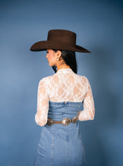 Flora Long Sleeve Sheer Lace Layering Top