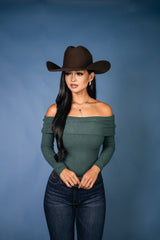 Cozy Ribbed Off-the-Shoulder Top
