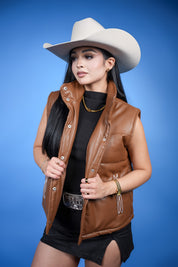 Modern Boot Stitch Leather Vest