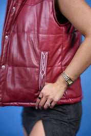 Modern Boot Stitch Leather Vest