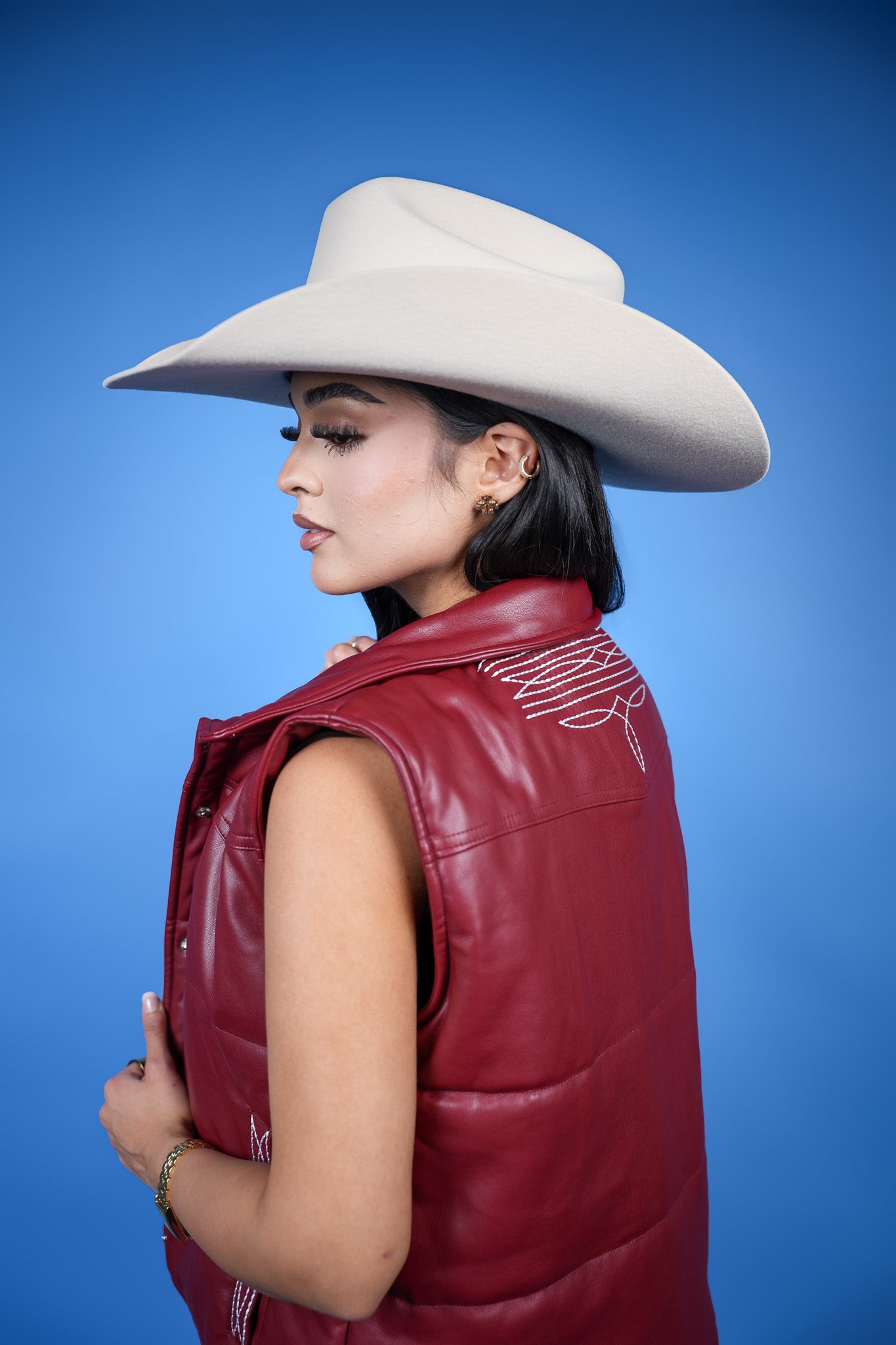 Modern Boot Stitch Leather Vest