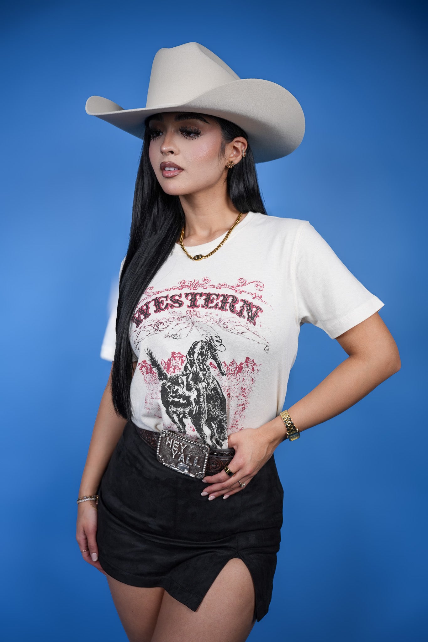 Western Cowboy- Hand Drawn Graphic T-shirt