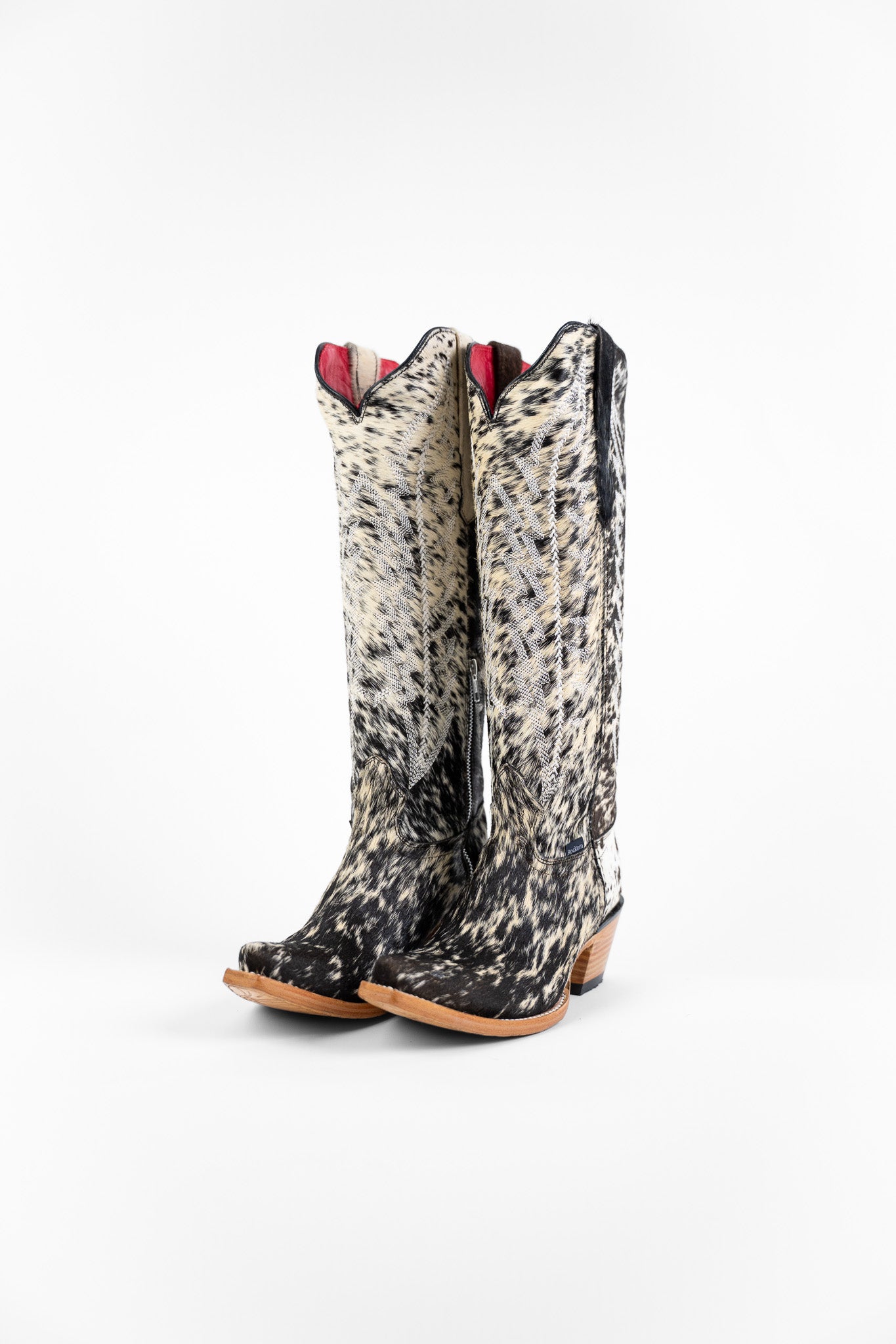 Carmina Tall Cowhide Snip Toe Cowgirl Boot Size 7.5 Box AU10