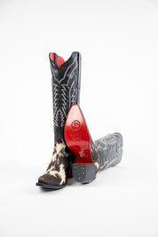 Bianca Tall Red Bottom Cowhide Snip Toe Cowgirl Boot Size 7.5 Box AU4