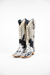 Carmina Tall Cowhide Snip Toe Cowgirl Boot Size 8 Box CU8