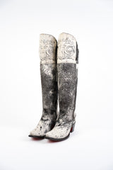 Amour Cowhide Knee High Snip Toe Cowgirl Boot Size 8.5 Box CU17